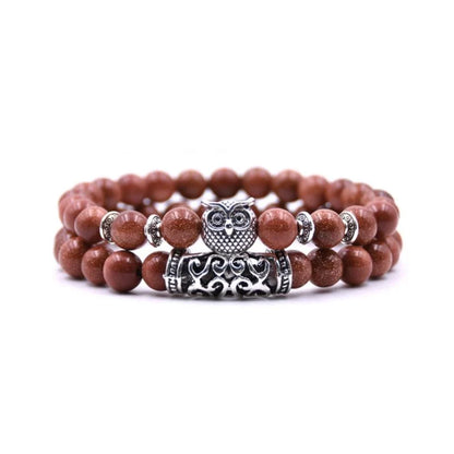 BowLift | Owl Charm Natural Stone Bracelet
