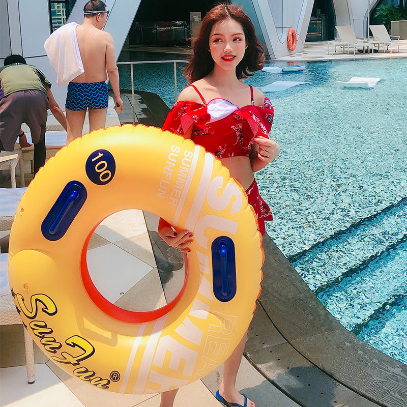 Unisex Inflatable Swim Ring with Practical Handles Kalsten