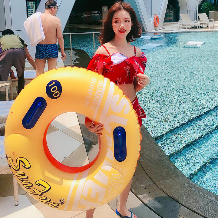 Unisex Inflatable Swim Ring with Practical Handles Kalsten