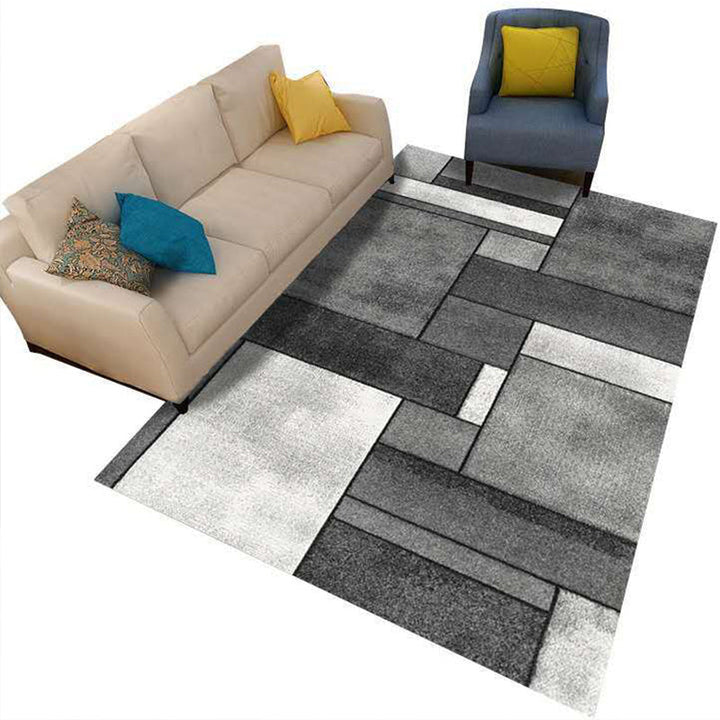 Kalsten | Minimalist 3D Geometric Rug Multi-Color Polypropylene Area Rug Pet-Friendly Non-Slip Machine Washable Rug for Large Room