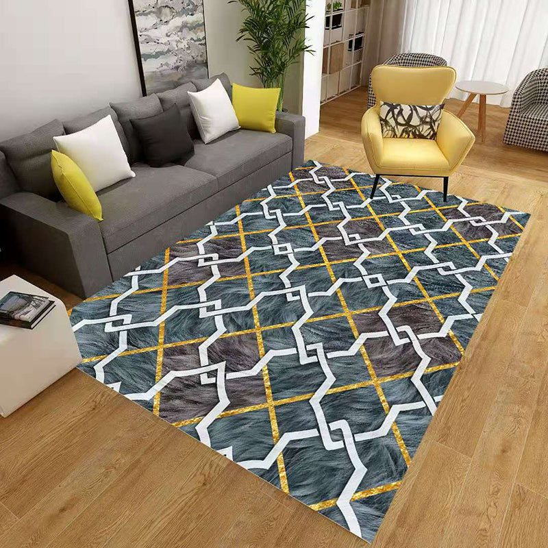 Kalsten | Minimalist 3D Geometric Rug Multi-Color Polypropylene Area Rug Pet-Friendly Non-Slip Machine Washable Rug for Large Room