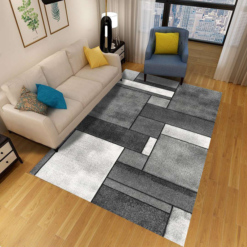 Kalsten | Minimalist 3D Geometric Rug Multi-Color Polypropylene Area Rug Pet-Friendly Non-Slip Machine Washable Rug for Large Room