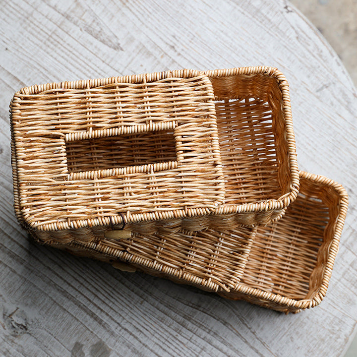 Handmade Wicker Storage Box with Lid Kalsten