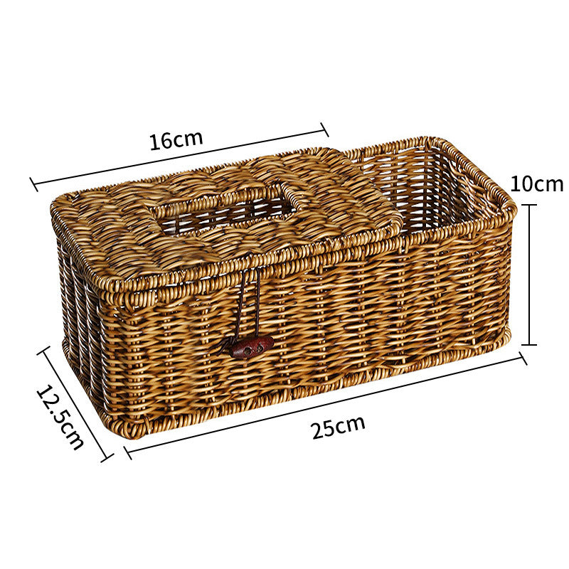 Handmade Wicker Storage Box with Lid Kalsten
