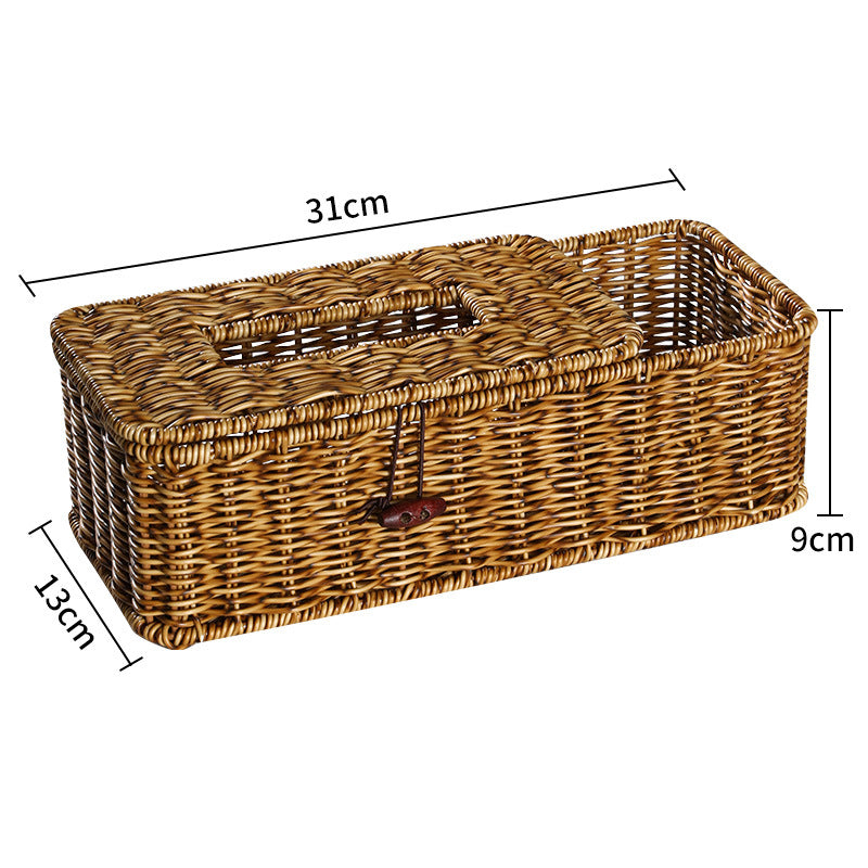 Handmade Wicker Storage Box with Lid Kalsten