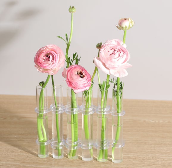 Noxord | Flexible Flower Vases with Hinges | Modern Glass Tube Vase