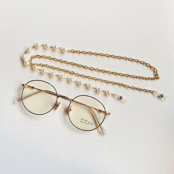 Fashionable glasses frame with pearl chain Kalsten