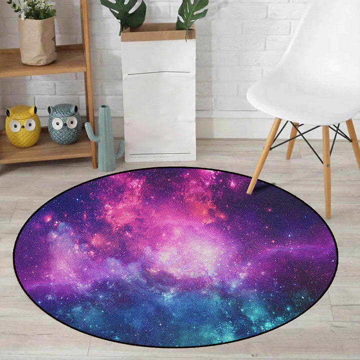Kalsten | Realistic Multicolor Cosmos Print Rug Polyester Modern Carpet Pet Friendly Non-Slip Machine Washable Rug for Children's Room