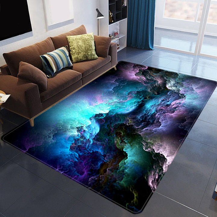 Kalsten | Magnificent 3D Evening Clouds Rug Multicolor Modern Rug Synthetic Washable Stain Resistant Nonslip Back Rug for Living Room