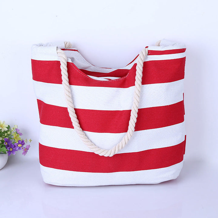 Beach-friendly cotton bag with robust cord handles Kalsten