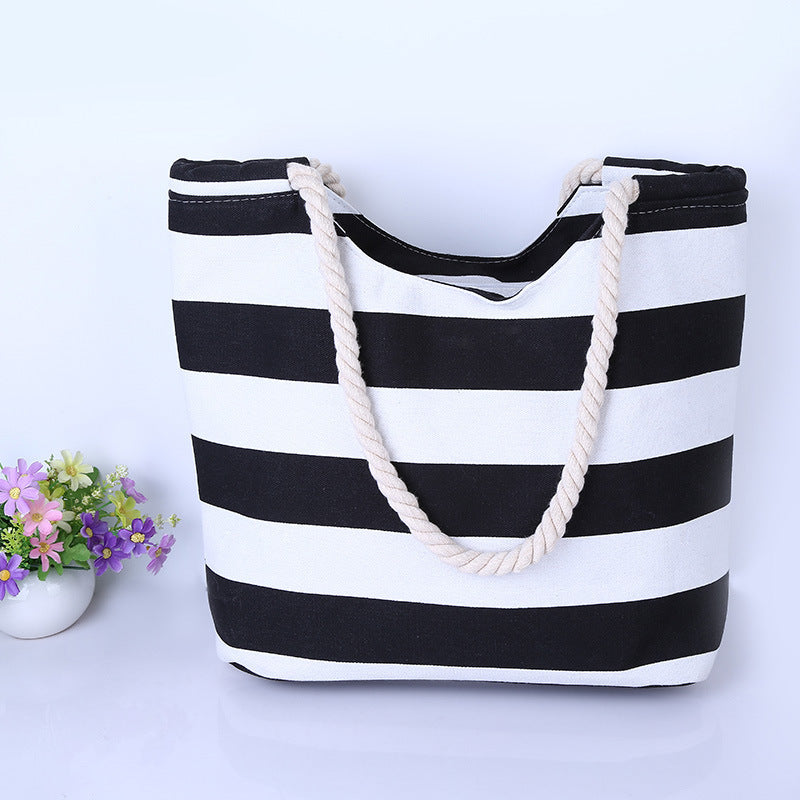 Beach-friendly cotton bag with robust cord handles Kalsten