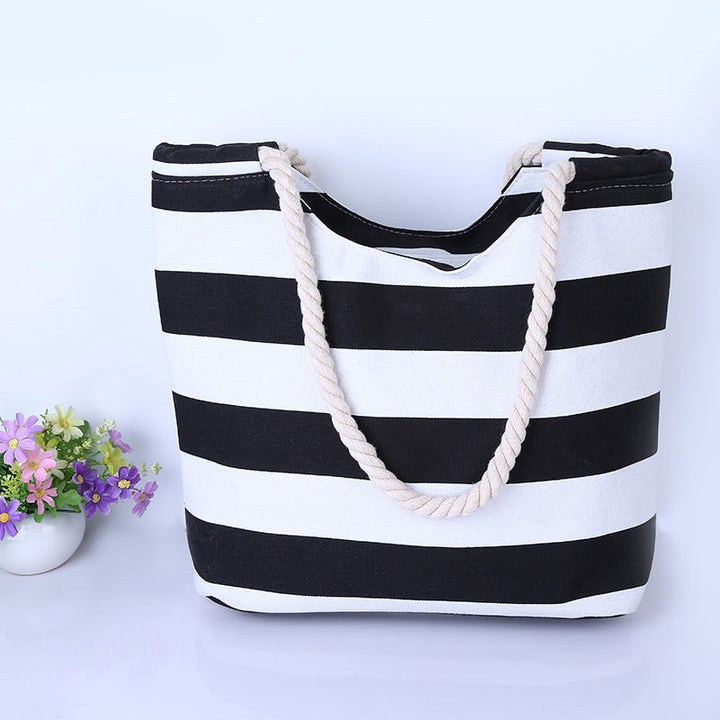 Beach-friendly cotton bag with robust cord handles Kalsten