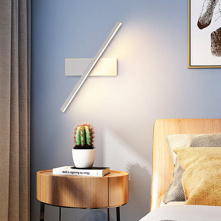 Rotatable Acrylic Linear LED Sconce Light Simplicity Black/White Wall Lighting Fixture, White/Warm Light | Kalsten