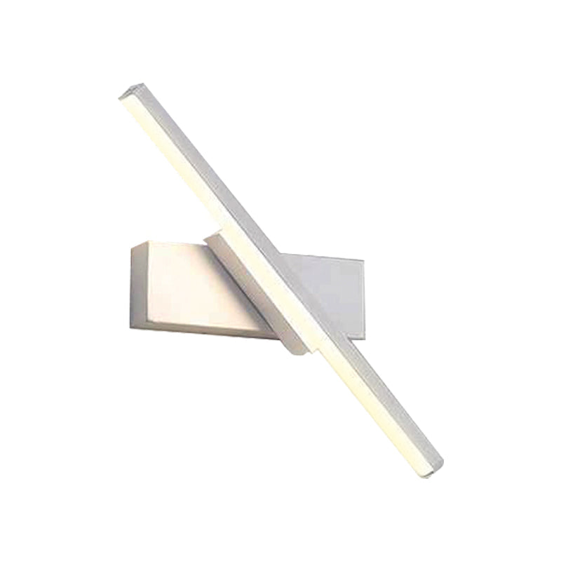 Rotatable Acrylic Linear LED Sconce Light Simplicity Black/White Wall Lighting Fixture, White/Warm Light | Kalsten