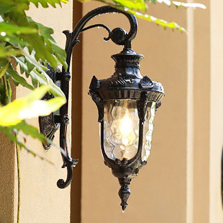 Traditional European Cylinder Lantern Aluminum Glass 1-Light Outdoor Wall Sconce Lamp For Outdoor Patio | Kalsten
