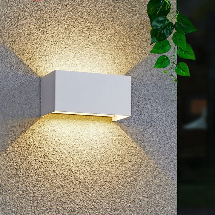 Modern Outdoor Waterproof Rectangular LED Up and Down Illuminated Outdoor Wall Sconce Lamp | Kalsten