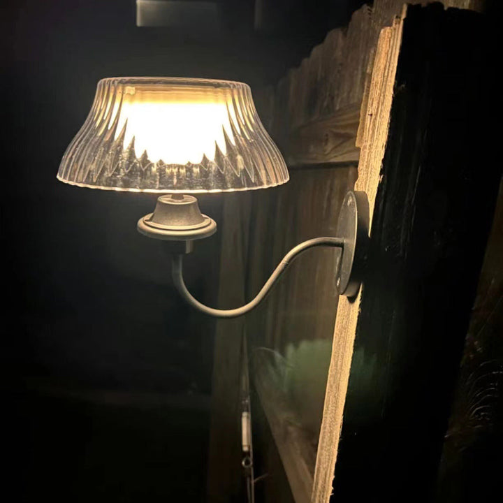 Contemporary Retro Solar Iron Alloy Plastic LED Waterproof Wall Sconce Lamp For Outdoor | Kalsten