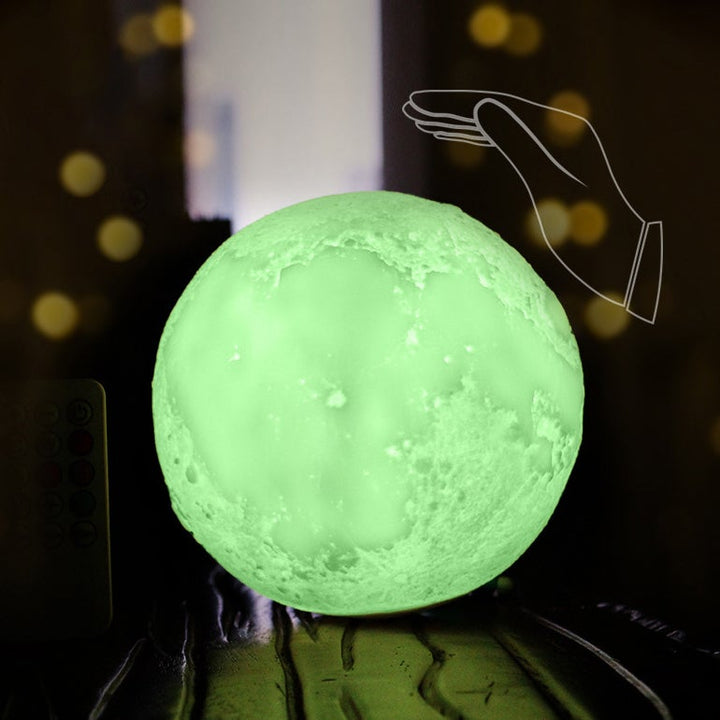 Creative Mini Rechargeable 3D Printed Moon 1-Light LED Table Lamp | Kalsten