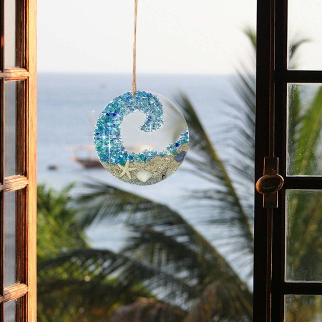 Kalsten | Sea glass sun catcher - Ocean breaking wave beach ornament
