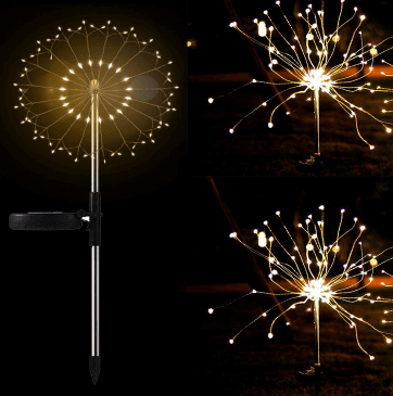 New Ground Plug Solar Fireworks Light LED Light String Copper Wire Outdoor Garden Decoration Star Lights Christmas Lights | Kalsten