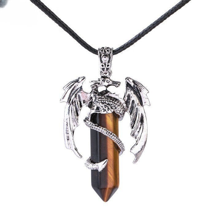 Kalsten | Bohemian Style Natural Mystic Gemstone Dragon Necklace