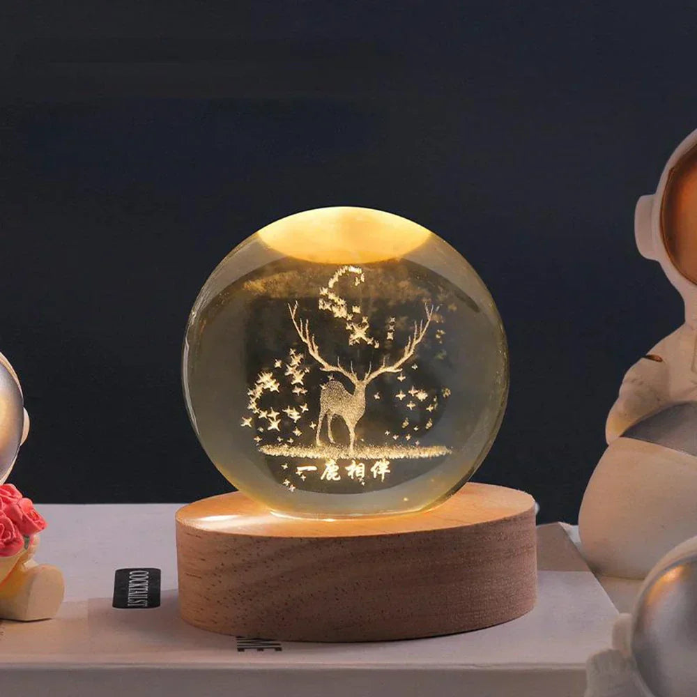 3D Crystal Ball LED Night Light
