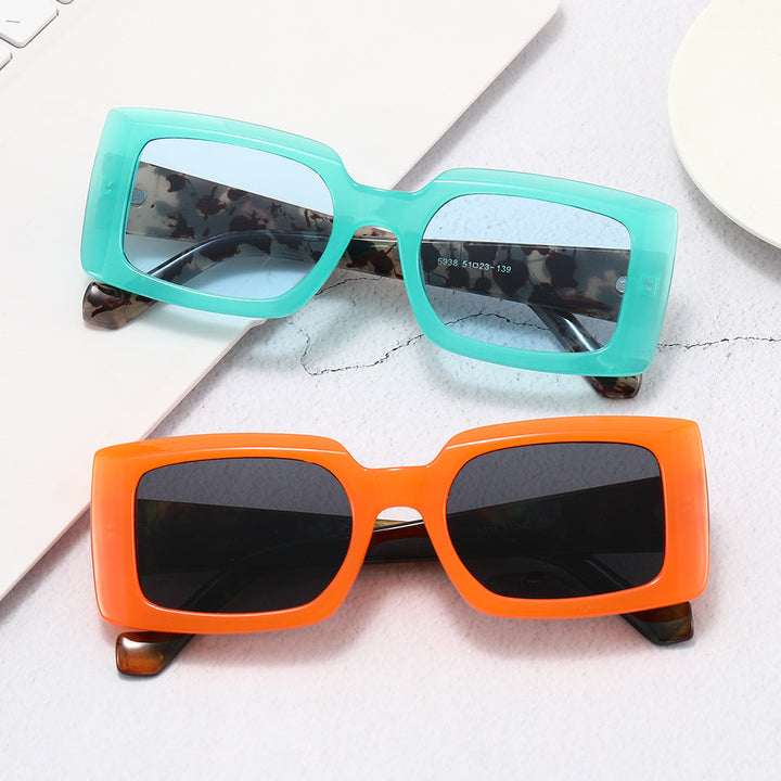 Women's fashionable square sunglasses with transparent design Kalsten