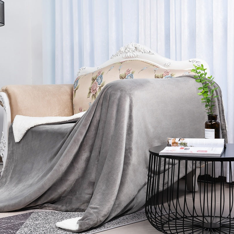 Women's reversible blanket in modern design with soft plush Kalsten