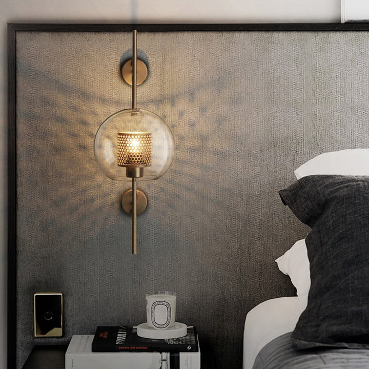 Clear Glass Geometric Wall Lamp Simplicity Single-Bulb Corridor Wall Light Fixture | Kalsten