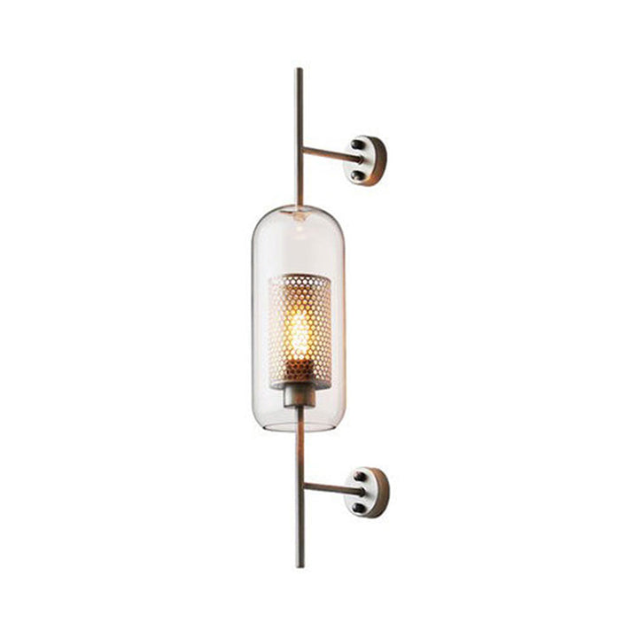 Clear Glass Geometric Wall Lamp Simplicity Single-Bulb Corridor Wall Light Fixture | Kalsten