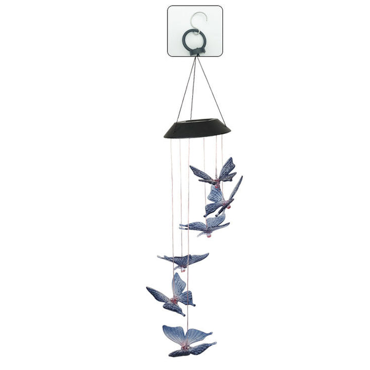 LED Solar Butterfly Wind Chime Garden Hanging Light Kalsten