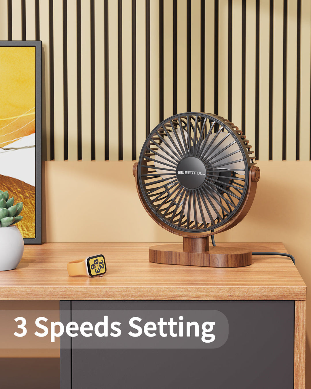6.5 Inch USB Small Desk Fan for Home Office Car Outdoor Travel | Kalsten