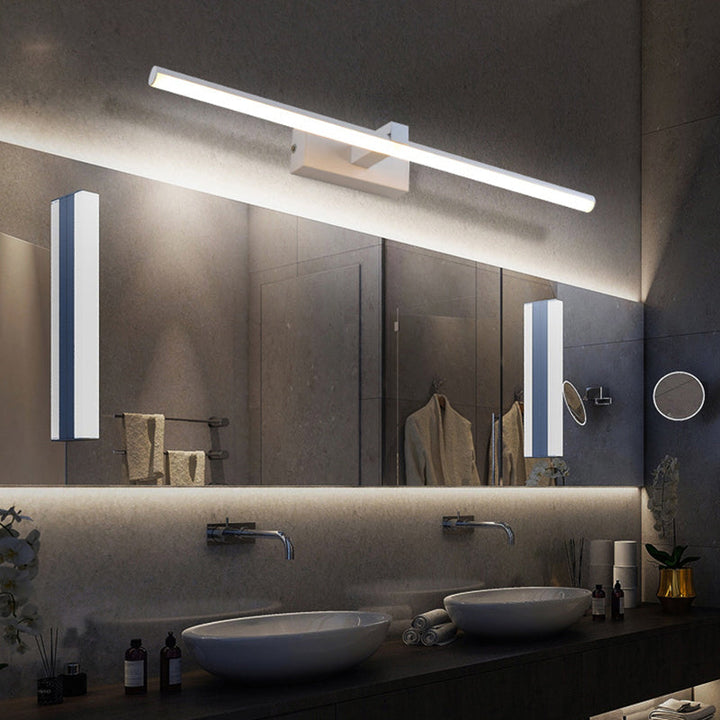 Linear Shaped Bathroom Wall Sconce Light Metallic Minimalist LED Vanity Lighting Ideas | Kalsten