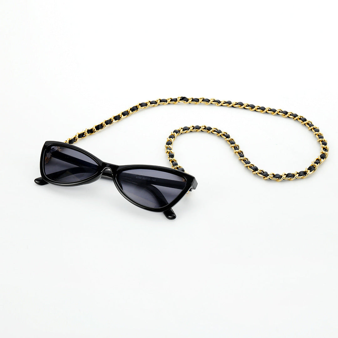 Fashionable Cat-Eye Sunglasses with Chain Strap Kalsten