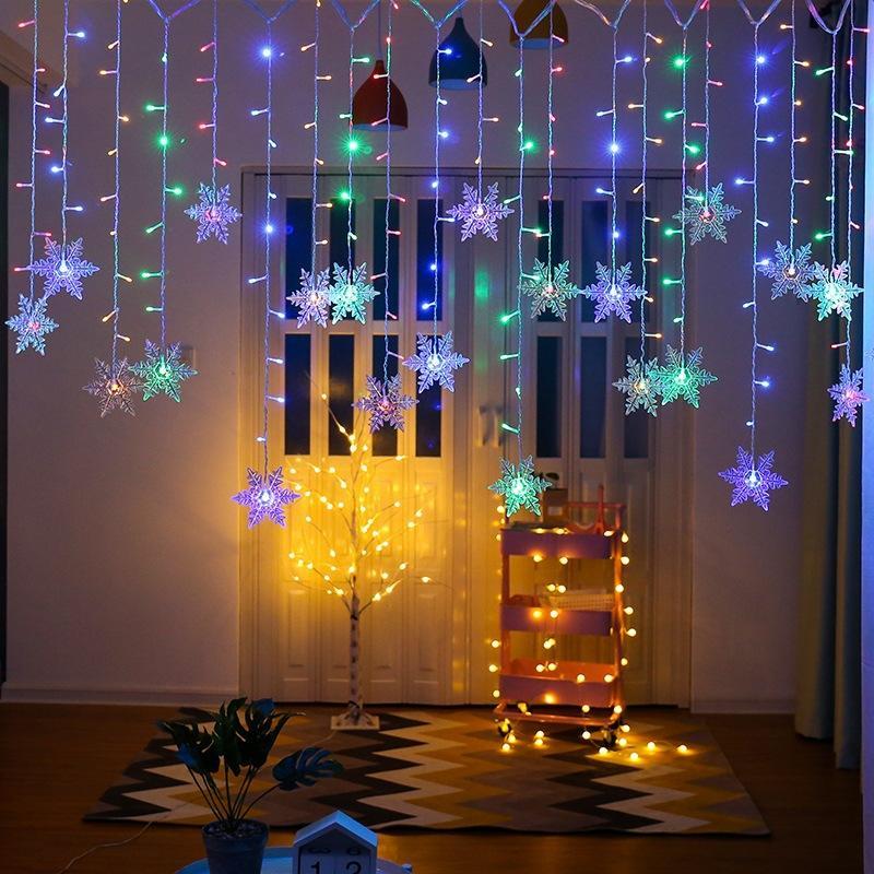 LED Snowflake Curtain Lights – Waterproof