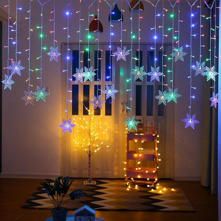 LED Snowflake Curtain Lights – Waterproof