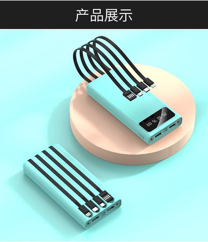 Power bank with integrated multi-charging cable and LCD display Kalsten