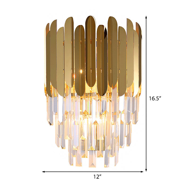 Modern Brass Crystal Wall Lamp