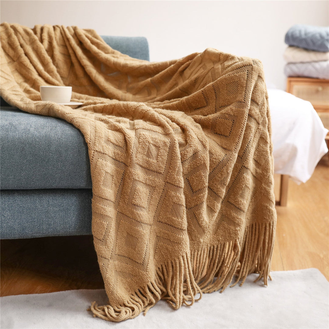 Women's Elegant Knit Blanket with Graphic Pattern Kalsten