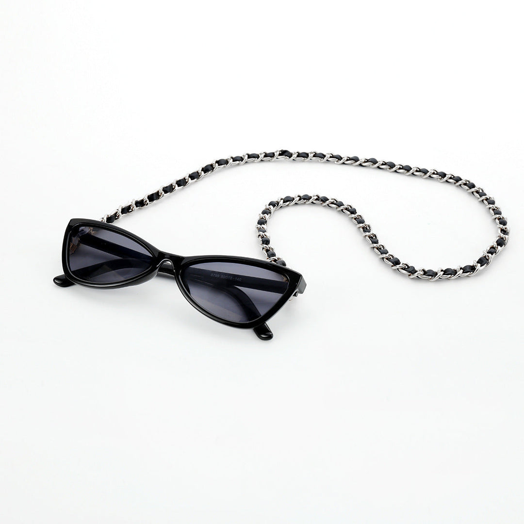 Fashionable Cat-Eye Sunglasses with Chain Strap Kalsten