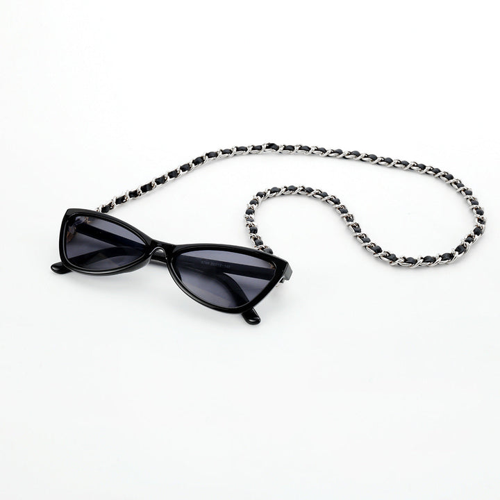 Fashionable Cat-Eye Sunglasses with Chain Strap Kalsten