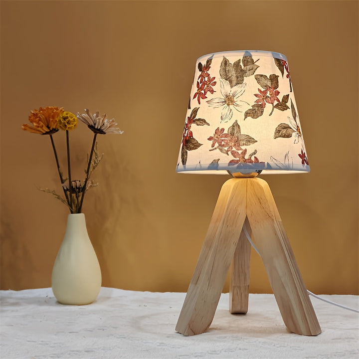 FloralGlow Lamp - Elegant LED Table Lamp with Wood Kalsten