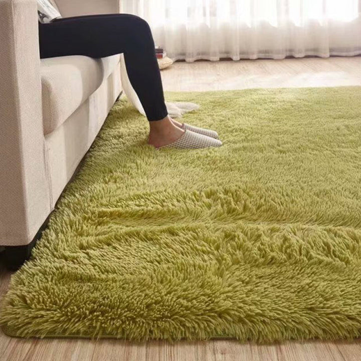 Kalsten | Fluffy Plain Rug Multi Colored Casual Rug Synthetic Washable Pet Friendly Non-slip Carpet for Living Room