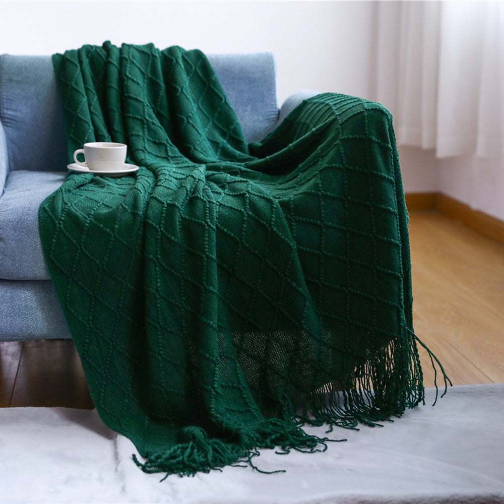 Women’s knitted blanket with textured wave pattern Kalsten