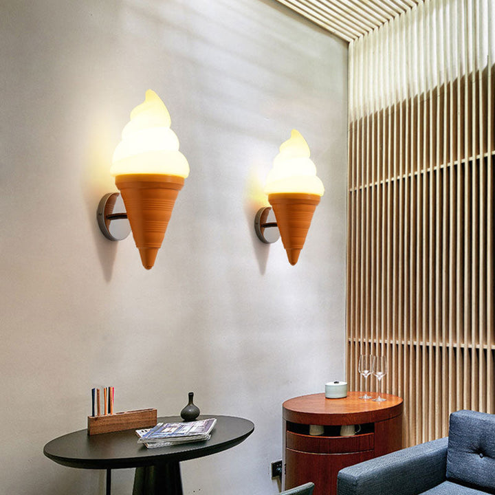 Childrens Ice Cream Shaped Wall Lamp Fixture Plastic Bedroom LED Wall Light Sconce | Kalsten