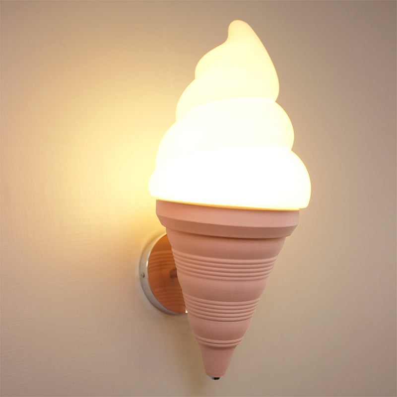 Childrens Ice Cream Shaped Wall Lamp Fixture Plastic Bedroom LED Wall Light Sconce | Kalsten