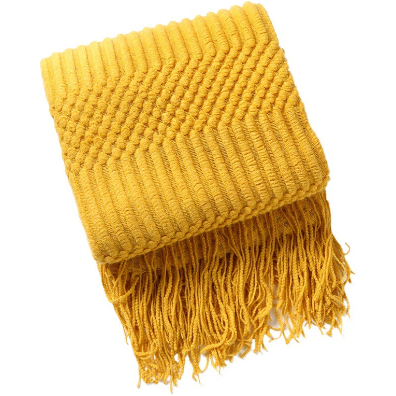 Women's high-quality knitted blanket with textured design Kalsten