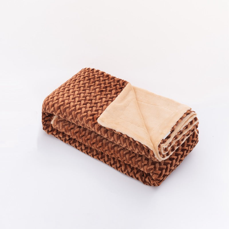 Women Cozy Reversible Blanket with Cable Pattern Kalsten