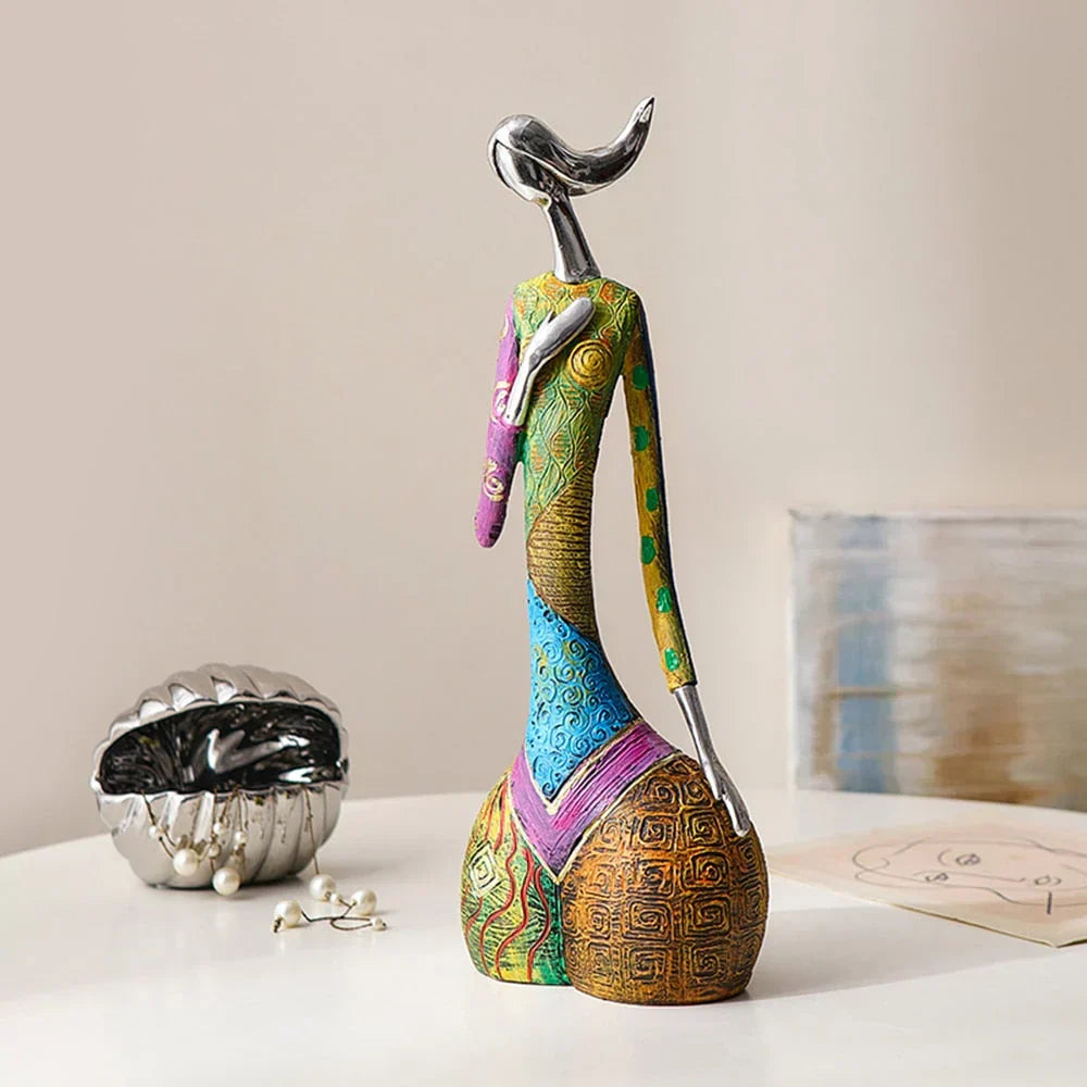 Kalsten | Modern Abstract Woman Sculptures – Handcrafted Colourful Resin Art for Home Decor