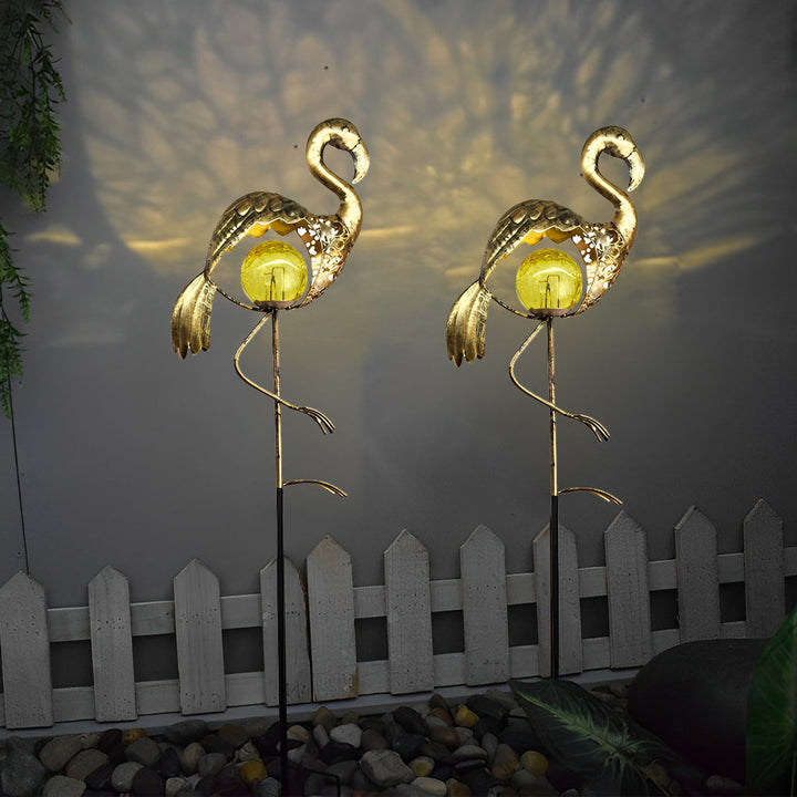 Iron Moon Flame Creative Hollow Projection Cracked Glass Solar Lawn Lights | Kalsten